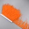 1Meter Colorful Ostrich Feathers On Ribbon Tape 10-15Cm Feather Fabric Tassel Fringe Trim Flecos Sewing Needlework Clothes Decor