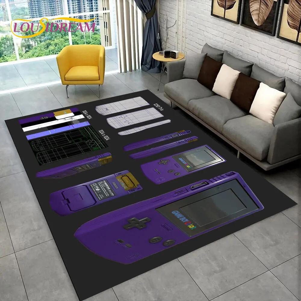 Teppich mit Retro-Spielkonsole Game Boy GBA, Teppich für Zuhause, Wohnzimmer, Kinderzimmer, Sofa, Fußmatte, Dekor, rutschfeste Bodenmatte