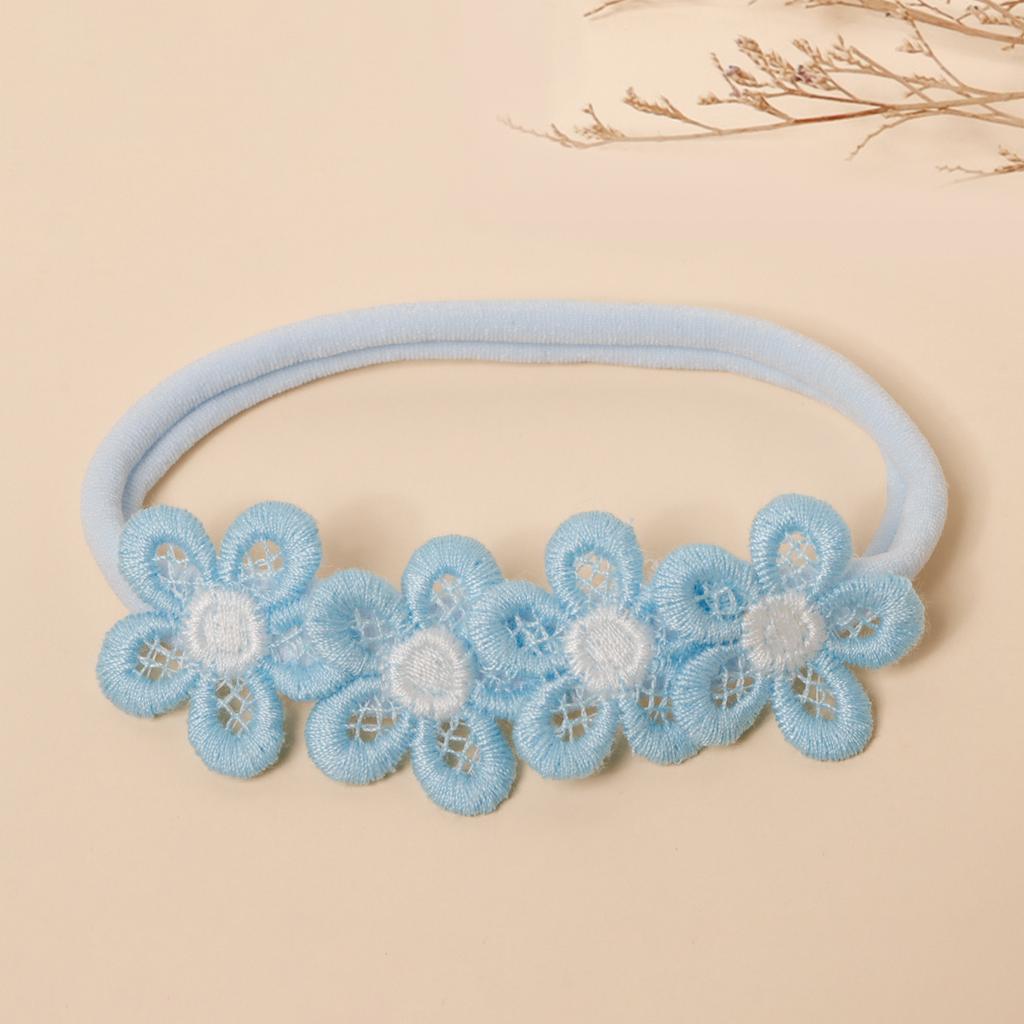 2025 New Spring-Summer Baby Headbands Solid Color Floral Kids Hair Accessories Soft Nylon Infant Headwear Gentle Cute Must-Have
