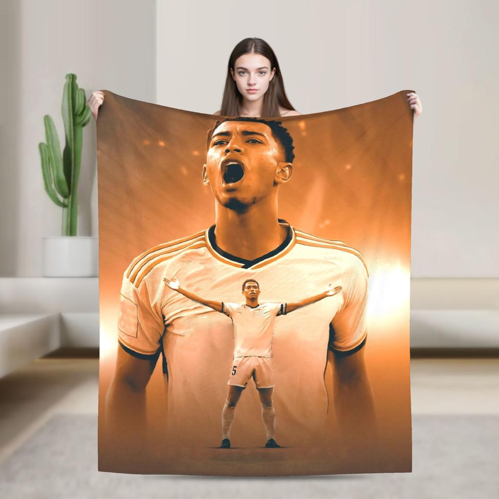 Bellinghams Knitted Blanket Soccer Football Fuzzy Throw Blankets Summer Air Conditioning Printed UltraSoft Warm Bedspread
