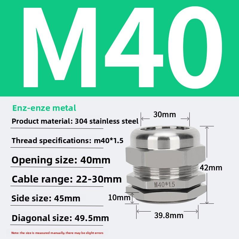 1Pcs Waterproof Cable Gland 304 Stainless Steel Glands IP68 PG7 PG9 M12 M16 Metal Joint PG13.5 M20*1.5 Cable Fixing Seal Joint