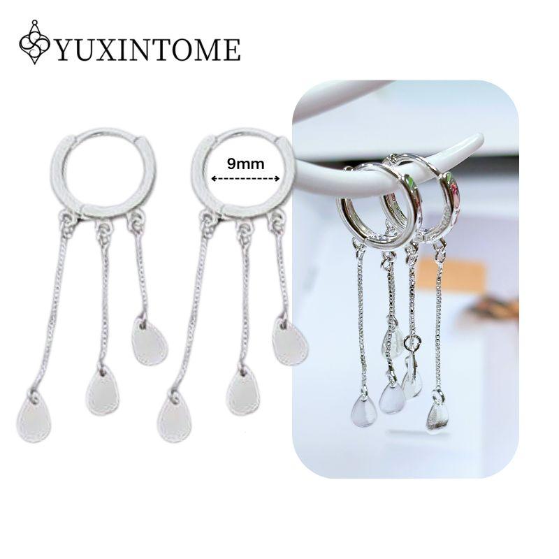 925 Silver Ear Needle Crystal White Zircon Silver Series Tassel Drop Earrings Luxury Fashion Party Jewelry Accessories