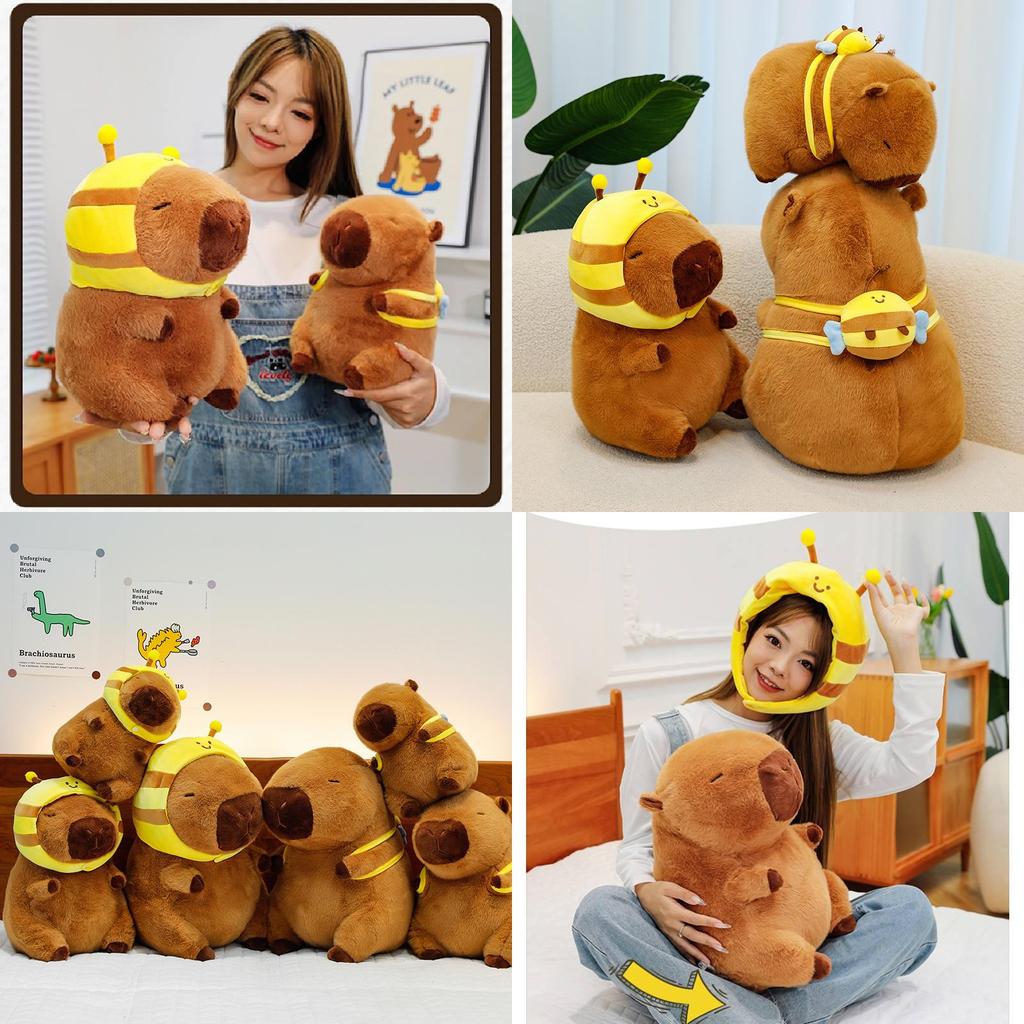 Cute Adorable Capybara Plush Toy With Bee Hat Perfect For Birthday Gifts And Collecting