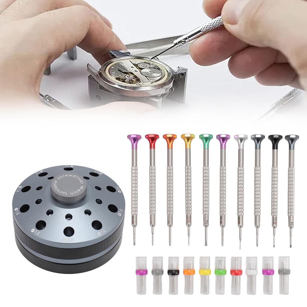 10pcs Professional Slotted Screwdriver Kit Multi Size Screwdriver Set with 20pcs Blades for Eyeglasses