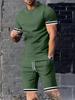 Men's Summer Sport Shorts & Round Neck T-shirt Set, Europe Style