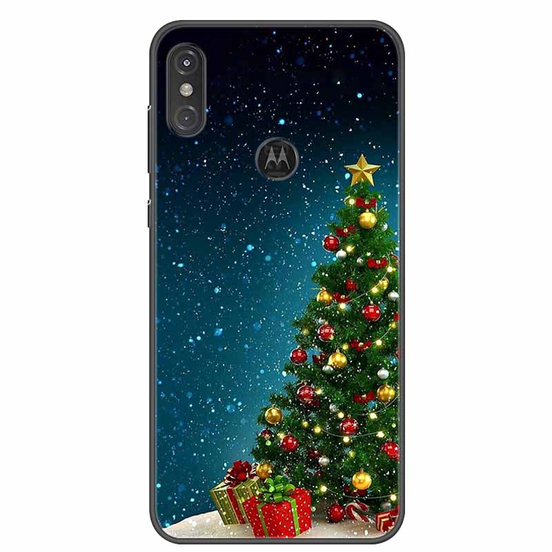 For Moto One Vision Case Luxury Silicone TPU Soft Cover Phone Case For Motorola Moto One Action Macro Shockproof Christmas Coque