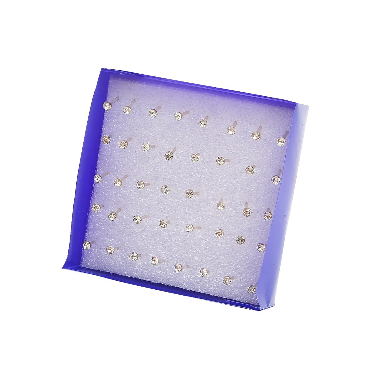 

20 пар/компл. простые серьги-гвоздики, набор серег для женщин и детей с коробкой, серьги, ювелирные изделия белый