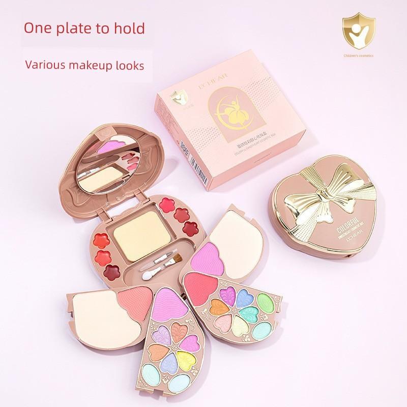 Authentic Plant-Based Eyeshadow, Non-Toxic, Blush, Lip Gloss, and Powder All-In-One Palette, Specifically for Stage Makeup and Performances