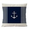 Домашній Декоративний Морський Навігаційний Синій Компас Якір Наволочка Морська Раковина Риба Льняна Наволочка Середземноморська Наволочка,(10)