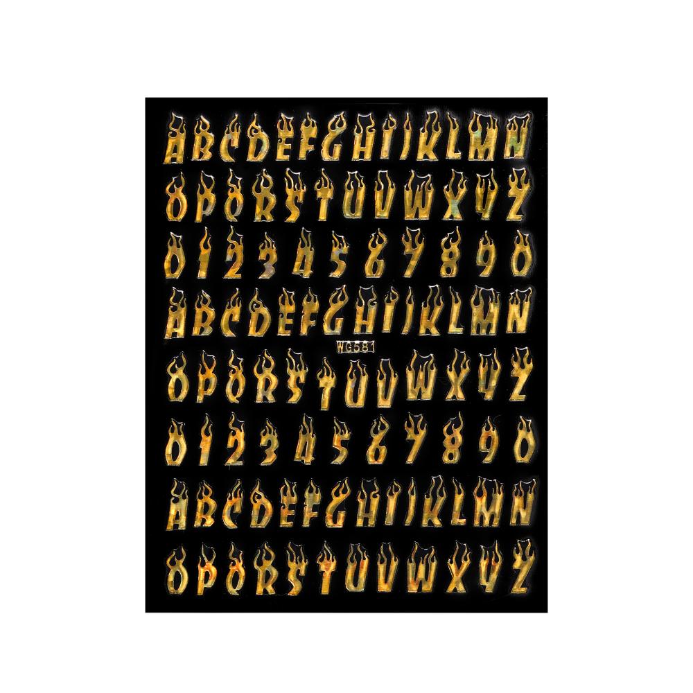 Adesivi Decorativi Lettere Alfabeto Numeri 2-9mm Riempitivo Resina Epossidica Oro Argento Per Stampi in Silicone Fai da Te Riempimenti per Artigianato