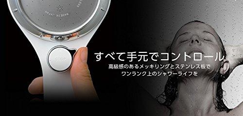 SANEI Adjustable Shower Head with Handheld Button for Power Adjustment and Temporary Water Stop, Water Saving, Silver, PS3032-80XA-SVP