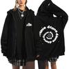 Dark Sweatshirt Men'S And Women'S Hoodies Goth Couple Harajuku Large Size Zip Sweater