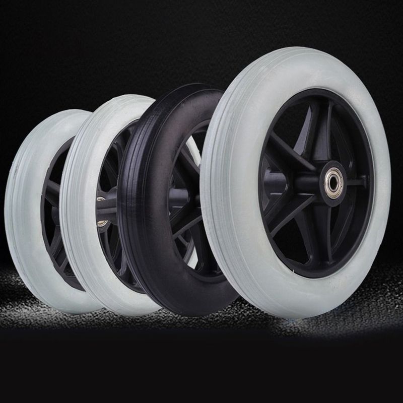 Durable Rubber Shopping Cart Wheels 6/7/8Inch Anti Slip Solid Tire Wheel Replacement Wheelchair Front Castor