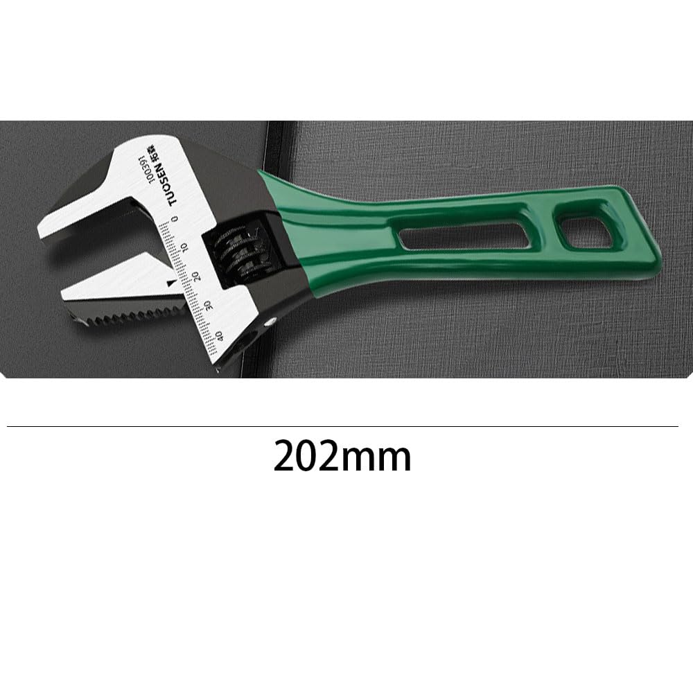 Adjustable Wide 202mm Maximum Opening with for Water and Motorcycle Machine and Maintenance Wrench, Multi-Function Spanner, Wide, 60mm, Adjustable,