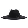 Autumn and winter top hat British classic jazz hat woolen hat big brim cm flat edge top hat