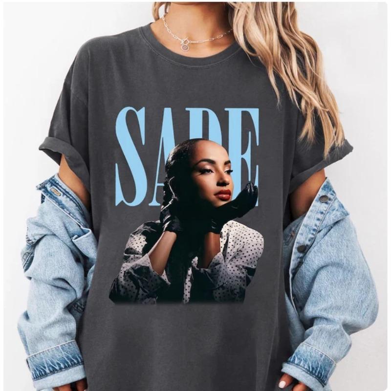 

Sade Popular Music Fan Womens Tshirt Summer New Item Suitable for Both Unisex and Women Casual Fashion Cotton Tshirt S