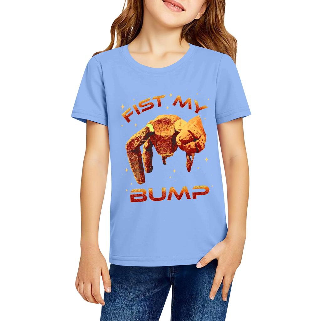 Fashionable Round Neck Short Sleeve Work Clothes Printed Tops For KID Summer Tops