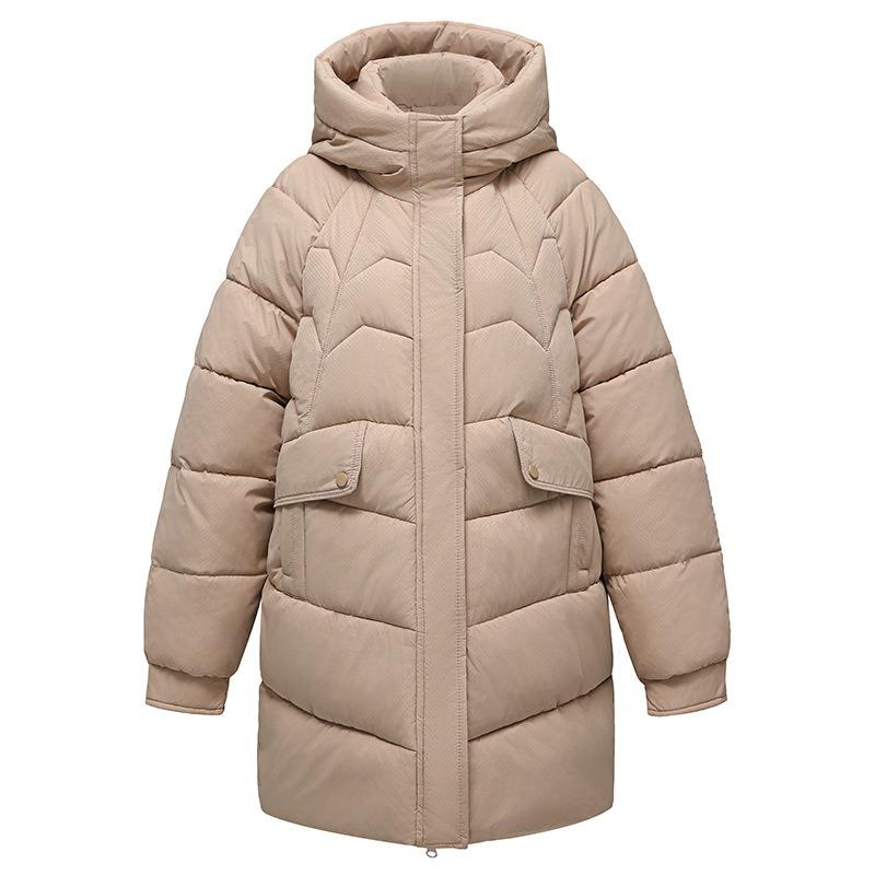 Middle and Old Down Cotton-padded Clothes Winter New Medium and Long Fashion Casual Thickened Cotton-padded Clothes Warm Cotton-padded Jacket