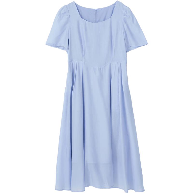 Aijutu Lightweight Elegant Solid Color Summer Dress M