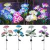1Head Hydrangea Rose Flower Solar Led Light Outdoor Garden Lawn Lamps for Garden Vegetable Patch Patio Country House Decoration