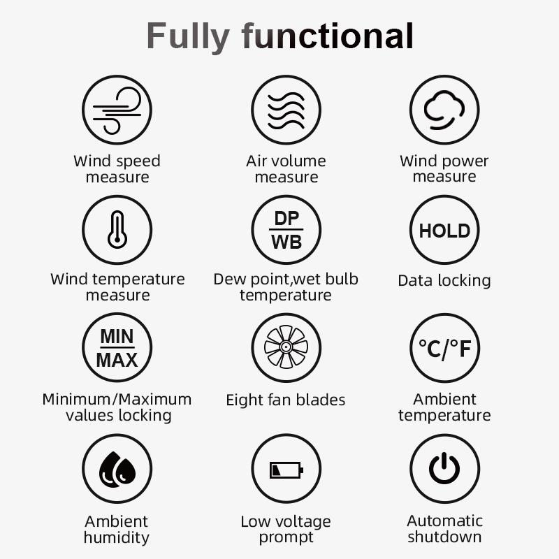 AM610 Tragbares digitales LCD-Windgeschwindigkeitsanemometer Handheld-Windgeschwindigkeitsmesser Luftgeschwindigkeitstester Windgeschwindigkeitsdetektor