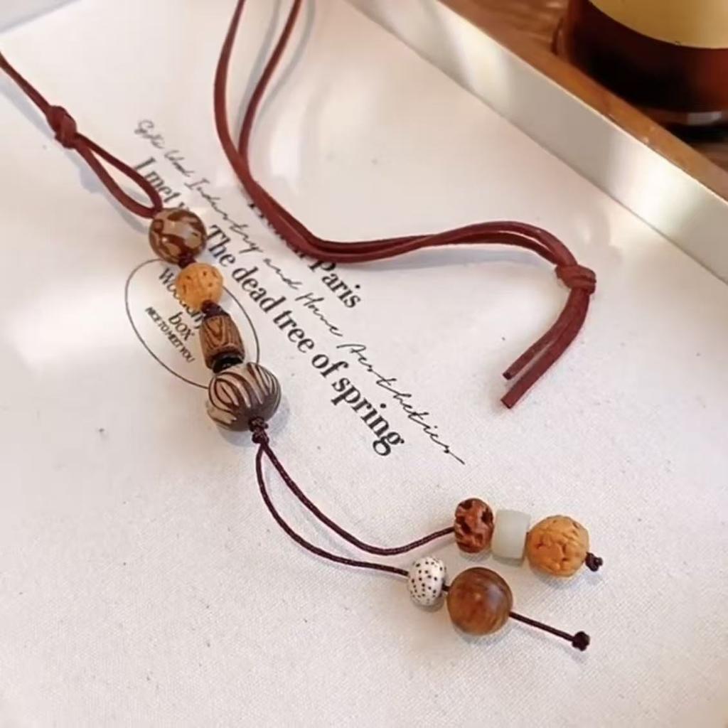 New Chinese necklace rope hand-woven men's and women's linden pendant hanging neck retro ethnic style long accessories