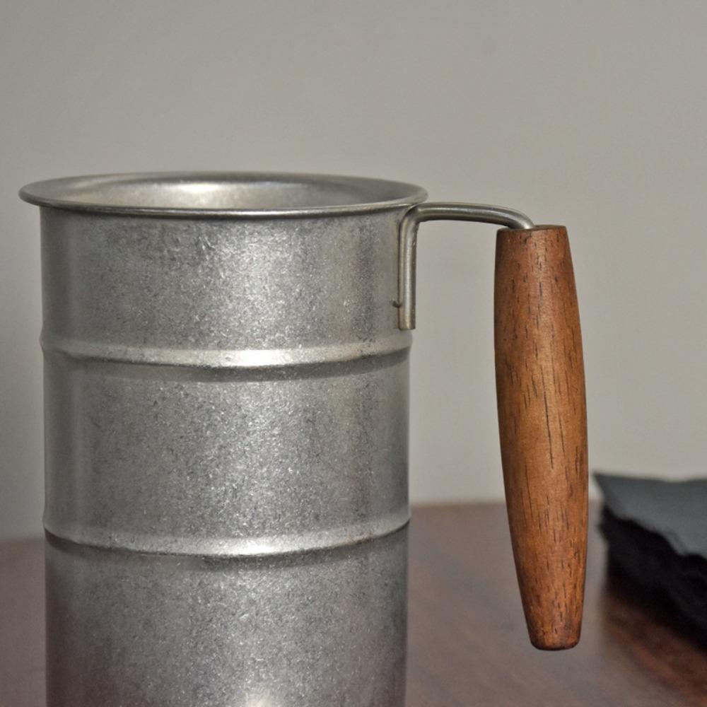 Stainless Steel Vintage Wine Mug Oil Barrel Design Coffee Cup Cold Drinks Mug  Outdoor Use
