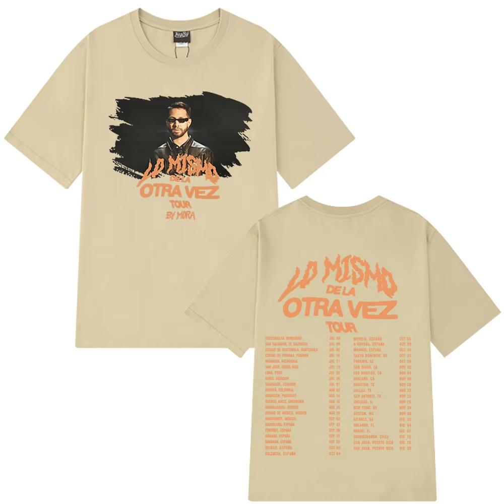 

Singer Mora Lo Mismo De La Otra Vez Tour Print T-shirt Fashion Men s T-shirts High Quality Casual Loose Cotton T Shirts S
