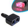 12V-24V Car Power Lighter Socket Charging Splitter Adapter with LED Light for Mobile Phones Driving Recorder