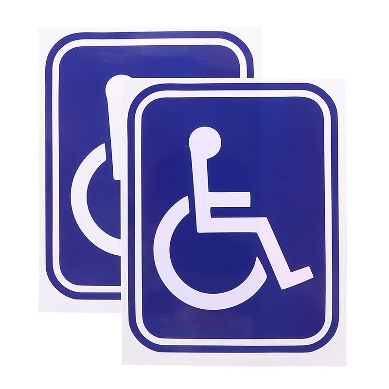 2Pcs Disabled Sign Disability Mobility Parking Car Sticker Pvc Decal For Auto