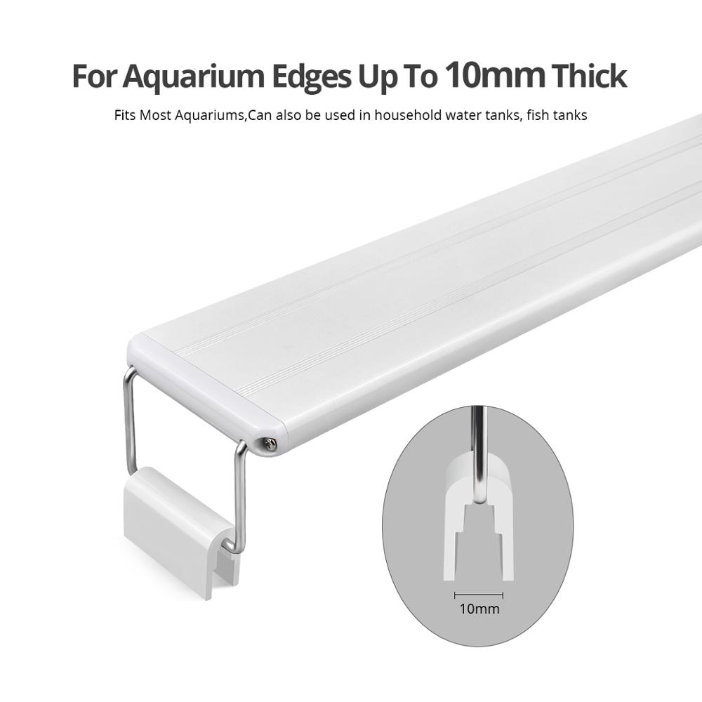 Aquarium-LED-Licht, superschlank, für Aquarien, Wasserpflanzen, Wachstumsbeleuchtung, wasserdicht, helle Clip-Lampe, blaue LED, 18–72 cm, für Pflanzen, 220 V