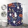 1Pc Halloween Colored Ghost Print Waterproof Shower Curtain Bathroom Partition Privacy Multiple Sizes 12 Hooks Easy To Install