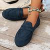 Ladies' Retro Lazy Loafers Soft Soled Bean Shoes Flat Single Shoes