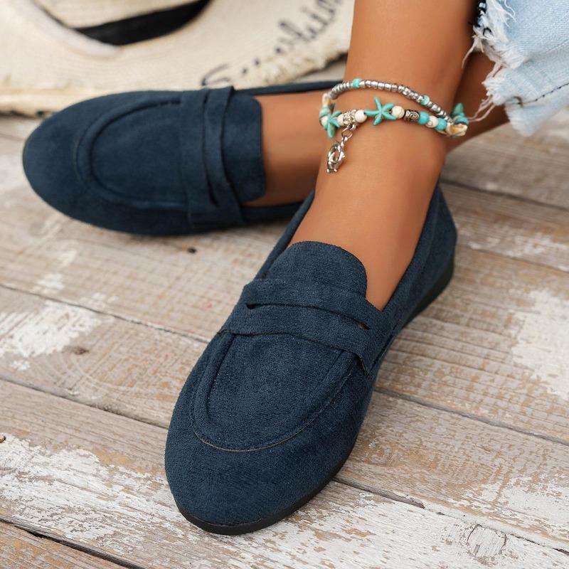 Ladies' Retro Lazy Loafers Soft Soled Bean Shoes Flat Single Shoes