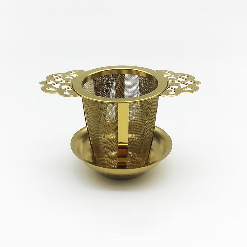 Double-layer Handle Tea Infuser Set Teapot Tea Strainer Loose Leaf Spice Teaspoon Filter Sieve Teaware Drain Useful Kitchen Tool