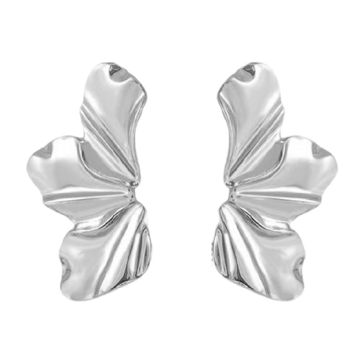 

Сучасні міцні сережки зі сплаву з художнім дизайном у вигляді пелюсток, портативні для доповнення будь-якого образу у вашому гардеробі срібний