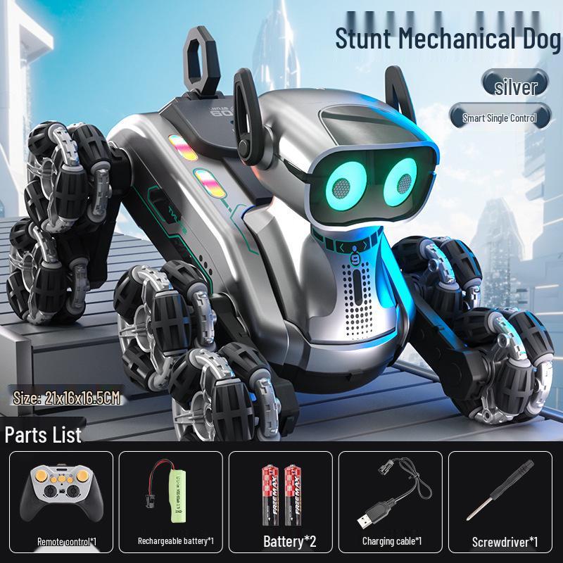 Smart Robot Dog Toy: Eight-Wheel Stunt Mechanical Pet with Remote & Watch Control