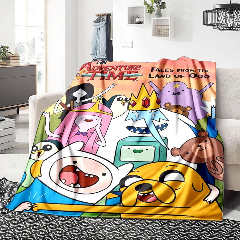 1Pc Adventure Time Characters Blanket For Couch Bed Plush Cozy Fuzzy Blanket Super Soft Warm Blankets For Fall And Winter 0918150