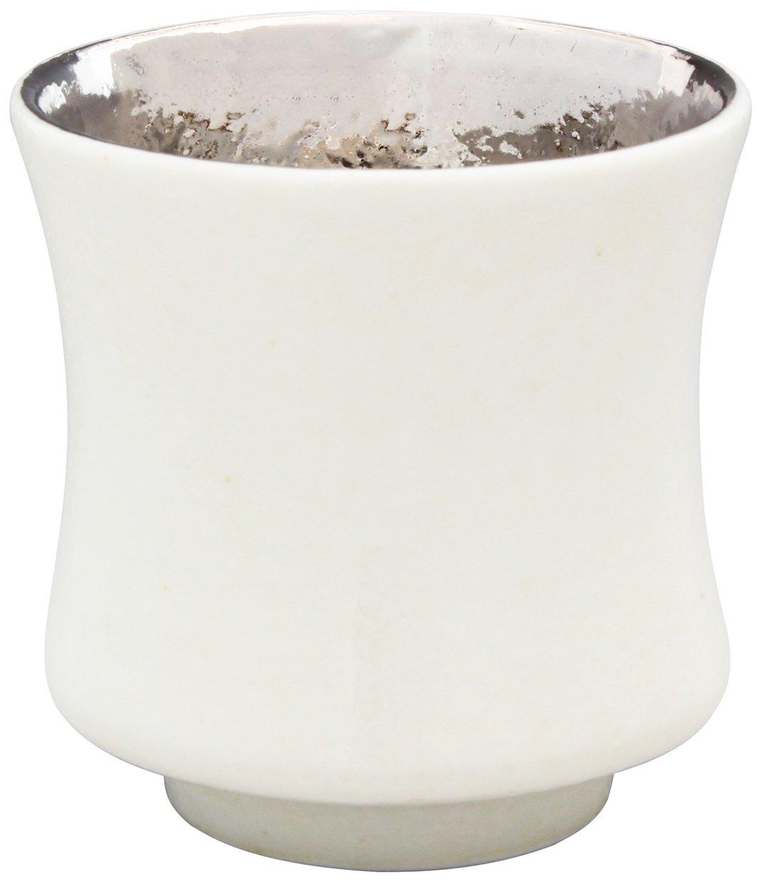

Arita ware Toetsugama white matte silver lacquerware sake cup pestle-shaped