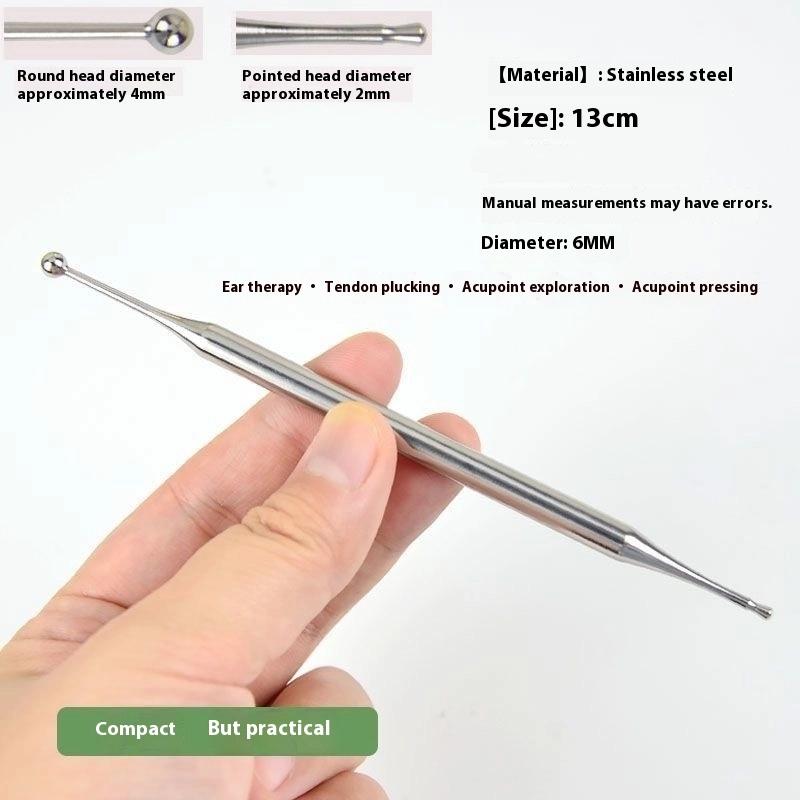 Acupuncture Pen Stainless Steel/Brass Manual Body Trigger Point Probe Pen Deep Tissue Massage,Dual Head Facial Reflexology Tools
