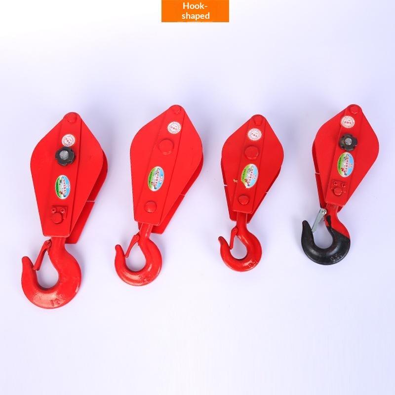 Heavy Duty Red Lifting Pulley High Load Capacity Light Weight Rust Resistant for Garage Workshop Goods Hoisting Work