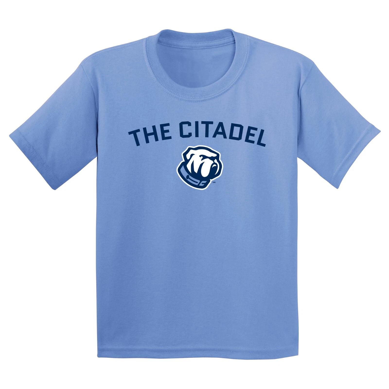 The Citadel Bulldogs Arch Logo Youth T Shirt - Carolina Blue S
