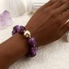 Acrylic Elastic Geometric Bracelet Resin Stack Hand Chain Trendy Square Beads Bracelet  Daily