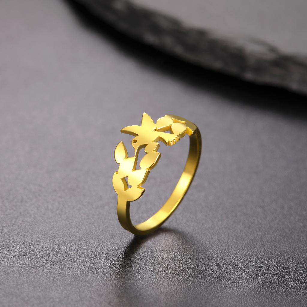 Skyrim Hummingbird Flowers Ring Women Stainless Steel Finger Rings 2026 Trendy Bird Animal Jewelry Birthday Gift Wholesale
