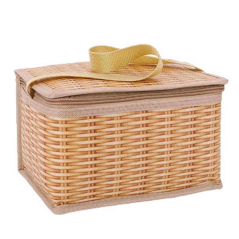 Tragbare Picknicktasche für den Außenbereich, wasserdicht, isoliertes Geschirr, Thermokühler, Lebensmittelbehälter, Korb für Camping-Picknick