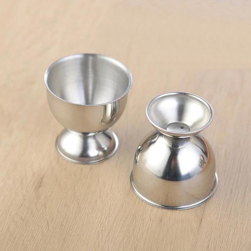 4Pcs Lot Stainless Steel Egg Holder Breakfast Egg Cup Stand Kitchen Accessories for Banquet Use