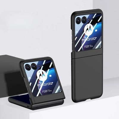 Skirta Motorola Razr 50 Ultra Razr40 Ultra telefono dėklas su galinio ekrano grūdinto stiklo apsaugine plėvele, kieto plastiko smūgiams atsparus dangtelis