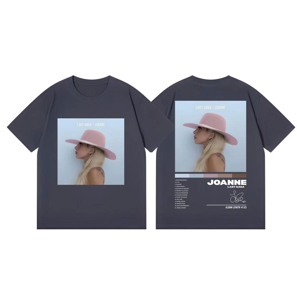 Singer Lady Gaga Album Cover Print Tshirts Men Women Fashion Aesthetic Short Sleeve T Shirt Summer Casual Loose Cotton Tshirt