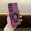 Coque de téléphone scintillante avec anneau électrolytique pour Samsung Galaxy Z Fold 6 5 4 3 Fold 6 Fold 5 Fold 4 Fold 3 Coque magnétique antichoc