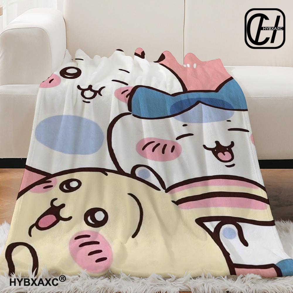 Kawaii Chiikawa Cartoon Soft Blanket, Used for Sofa, Bedroom, Travel, Camping, Livingroom, Office, Couch,Chair,Home,girl's Gift